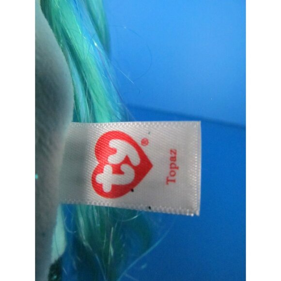 Ty Beanie Boos Topaz Teal Mint Blue Pony Horse Regular Soft Plush 8" - Picture 3 of 5